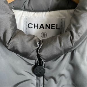 Chanel Silver Puffer Jacket